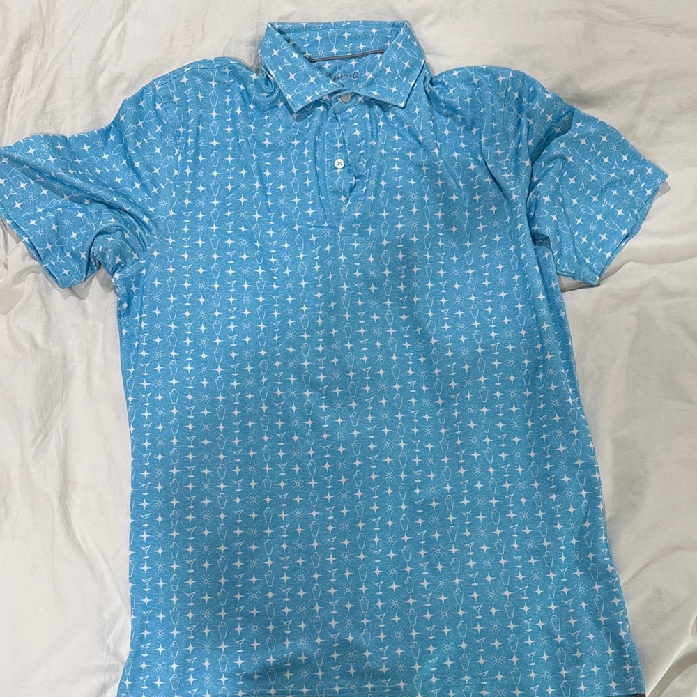 Johnnie-O Blue Patterned Polo Shirt